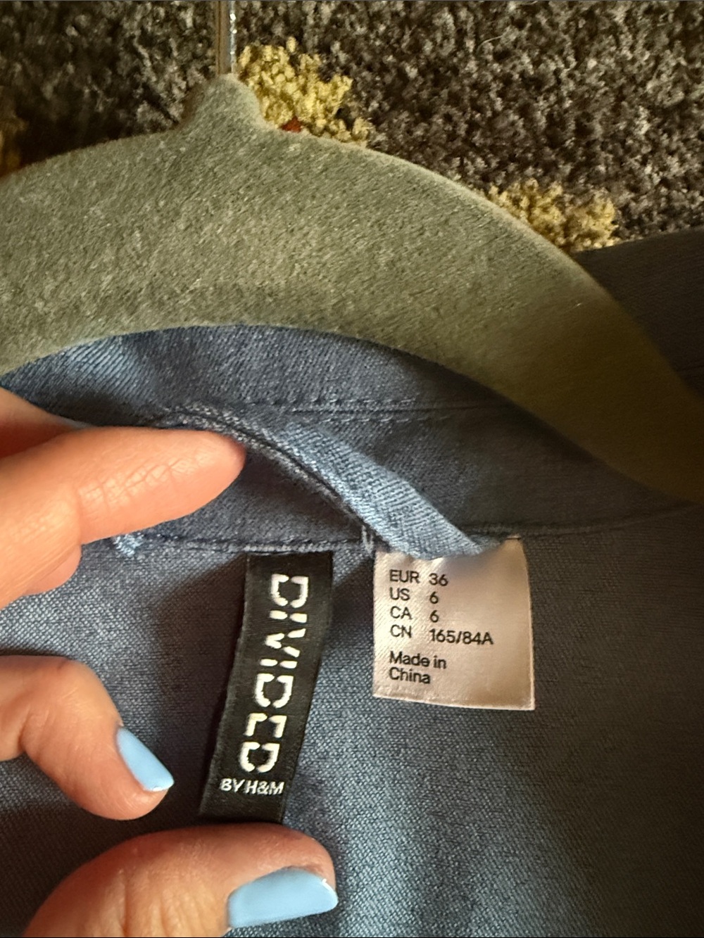 H&M Powder Blue Single-Button Blazer Jacket - Picture 3 of 7